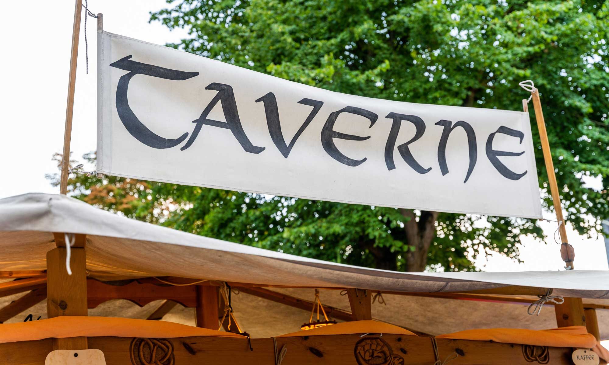 Transparent der Taverne für Mittelaltermarkt
